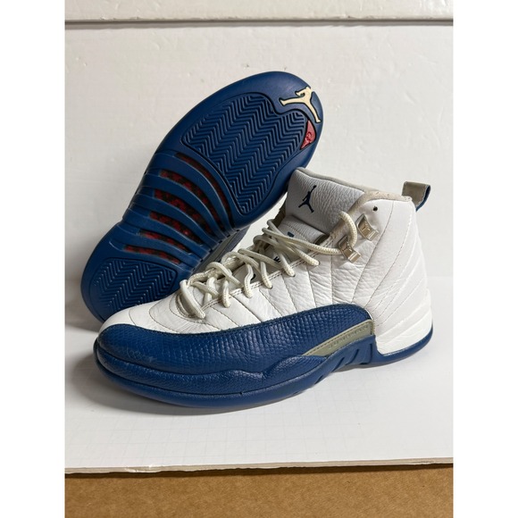 Air Jordan 12 XII Retro‎ White Midnight Navy Blue Size 8.5 Sneakers